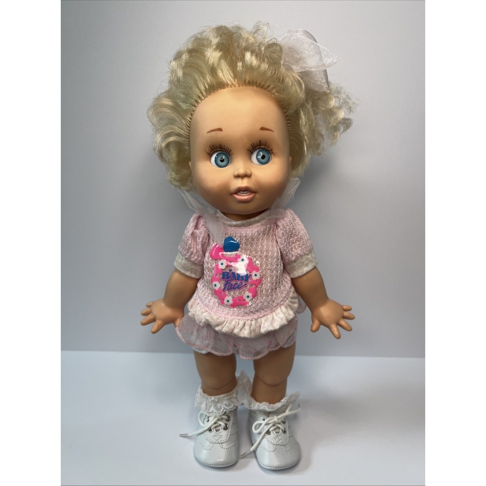 Vintage 1990 Galoob Baby Face So Innocent Cynthia #7 Original Top Blue Eyes